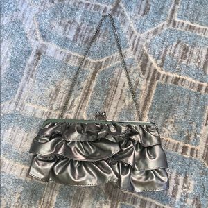 Silver ruffle purse